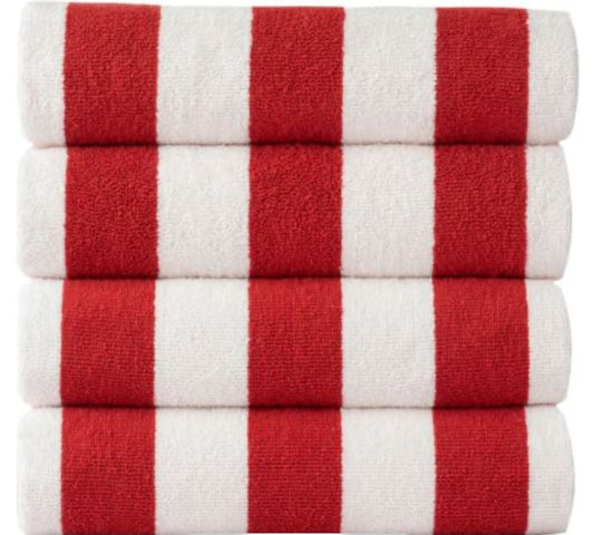 Stripped Towel Red